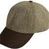 Snipe: tweed baseball cap with leather peak